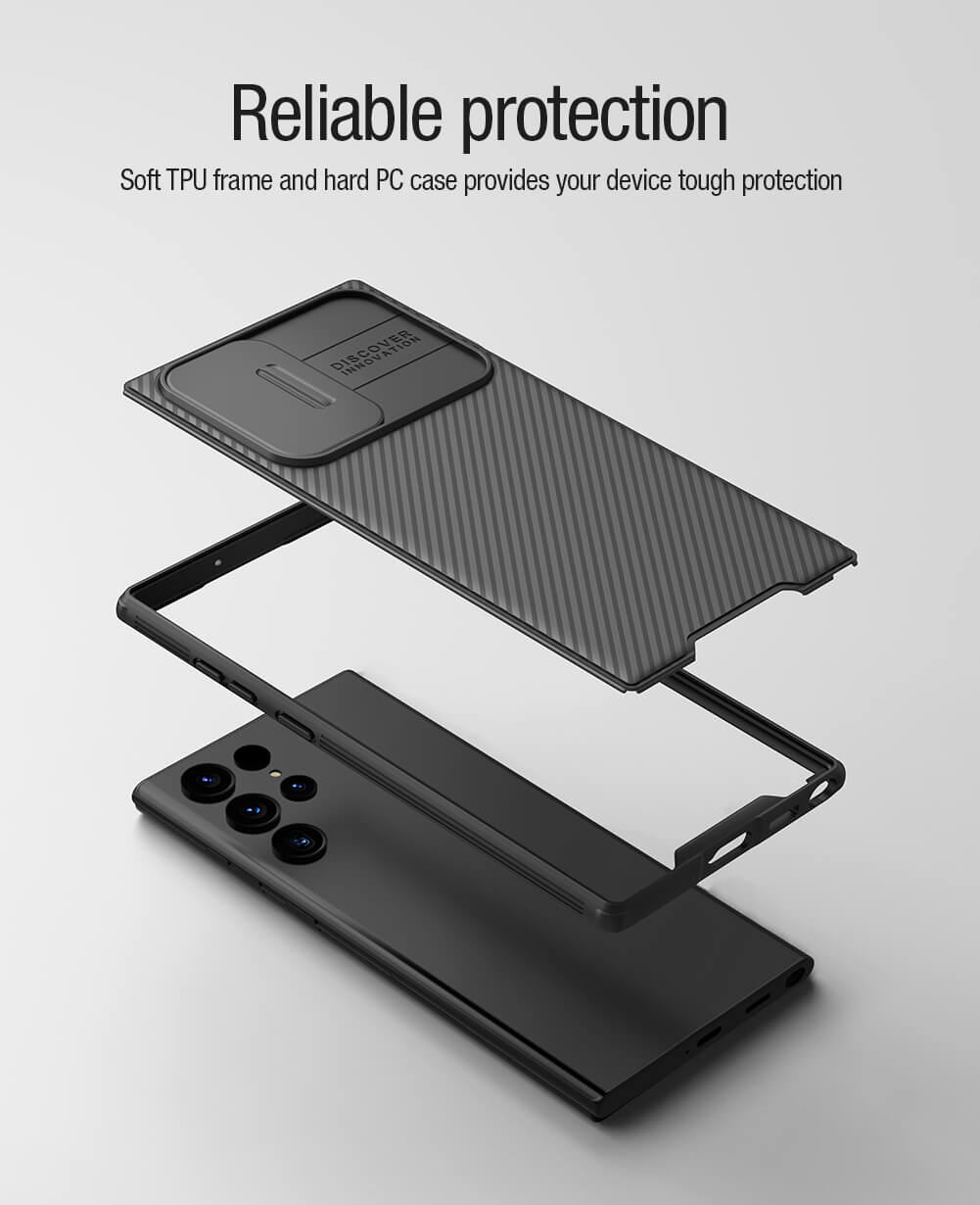 Чехол-крышка NILLKIN для Samsung Galaxy S22 Ultra (серия CamShield Pro Magnetic case)